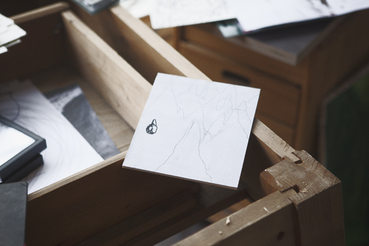 Sketch at Jonas Hofrichter's studio. Photo Erika Svensson